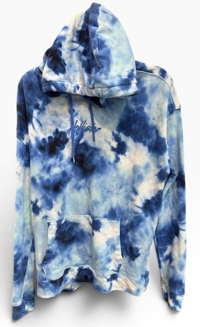 Hollister Tie Dye Hoodie Women's Large Blue Pre-Owned